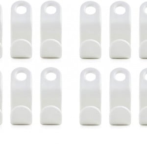 Set de 12 carlige pentru umerase Finelnno, plastic, alb, 5,5 x 2 x 1 cm - Img 1