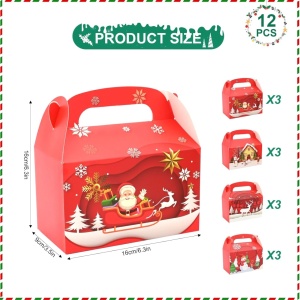 Set de 12 cutii pentru prajituti Tslbw, carton, multicolor, 16 x 9 x 16 cm