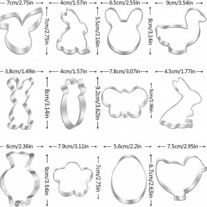 Set de 12 forme pentru prajituri GuKKK, model Paste, otel inoxidabil, argintiu - Img 6