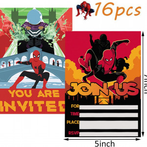 Set de 12 invitatii pentru ziua de nastere cu Spider-man Miotlsy, hartie, multicolor, 17,8 x 12,7 cm - Img 5
