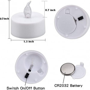 Set de 12 lumanari cu LED Anziner, plastic, alb rece , 3,2 x 3,5 cm 