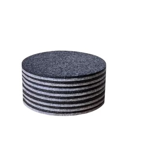 Set de 12 naproane pentru pahare, pasla, gri, 11 cm