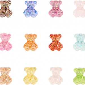 Set de 120 ursuleti URLIFEHALL, multicolor, rasina, 7 x 6 mm - Img 1