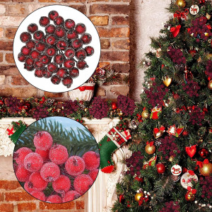 Set de 160 fructe de padure artificiale pentru ornamente landscape lights2K, spuma, rosu, 15 x 1,2 cm - Img 4