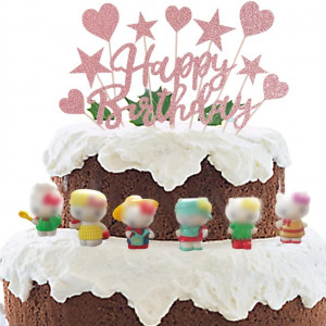 Set de 17 decoratiuni pentru tort Syijupo, PVC, multicolor - Img 1