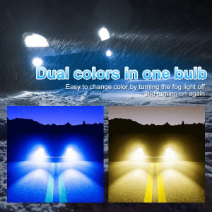 Set de 2 becuri pentru ceata Kairiyard 5202 H16, LED, albastru/galben, 8 x 3,3 cm - Img 3