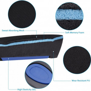 Set de 2 branturi de inaltime pentru incaltaminte SOUMIT, poliuretan/spuma de memorie/gel, negru/albastru,