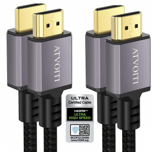 Set de 2 cabluri HDMI 2.1 Atvoiti, 48Gbps, 120Hz, 3 m