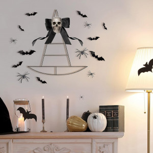 Set de 2 cadre pentru decoratiune de Halloween Hotop, metal, negru, 32 x 24 cm - Img 4