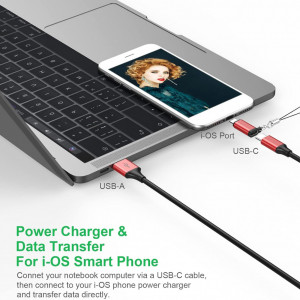 Set de 2 convertoare USB C la Lightning BL2021, aluminiu, multicolor, 20,6 x 6 x 13,7 mm - Img 5