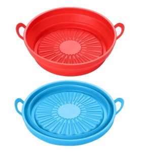 Set de 2 cosuri pentru friteuza cu aer Golden Bell, silicon, rosu/albastru, 16 x 5 x 19 cm