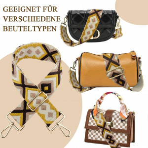 Set de 2 curele reglabile pentru genti LAFEGIFT, textil/metal, multicolor, 70-126 cm