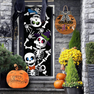 Set de 2 decoratiuni de Halloween JoyTplay, lemn/textil, multicolor, 50 x 30 cm - Img 3