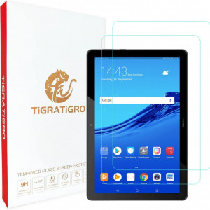 Set de 2 folii de protectie pentru Huawei Mediapad T3 Tigratigro, sticla securizata, transparent, 10,1 inchi