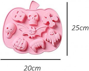 Set de 2 forme pentru bomboane de Halloween PAOLA BOLSSOM, silicon, roz, 20 x 25 cm - Img 5