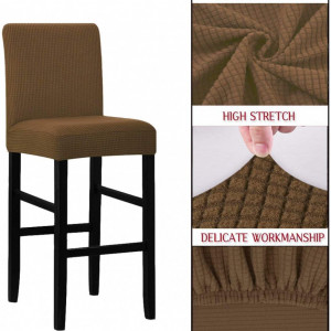 Set de 2 huse de protectie pentru scaune Lansheng, poliester/spandex, caramel, 40 x 42 x 35 cm - Img 5