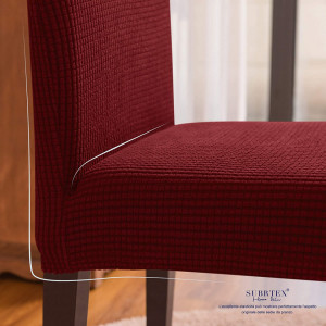 Set de 2 huse pentru scaune Subrtex, textil, rosu, 47 - 60 cm x 38 - 45 cm x 37 - 47 cm - Img 4