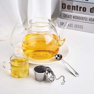 Set de 2 infuzoare cu lant pentru ceainic Mogokoyo, otel inoxidabil, argintiu, 3 x 4 x 4,5 cm - Img 3