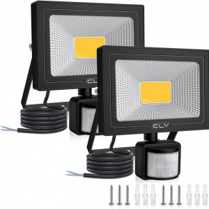 Set de 2 lampi cu senzor de miscare CLY, 20W, alb cald, 3000K, 1800LM, aluminiu,14 x 1,9 x 15,8 cm - Img 1