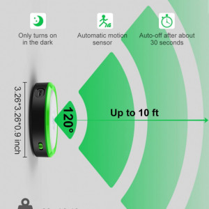 Set de 2 lumini de noapte cu senzor de miscare EMNT, magnetic, USB, verde, 8,3 x 8,3 cm - Img 4