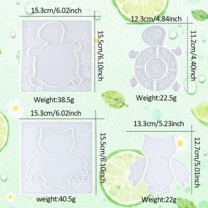 Set de 2 matrite pentru coastere Koonafy, silicon, alb, 15,3 x 15,5 cm 
