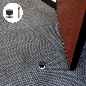 Set de 2 opritoare pentru usa SDHFSGN, otel inoxidabil/cauciuc, negru/argintiu, 4,5 x 4,5 cm / 6 cm - Img 4