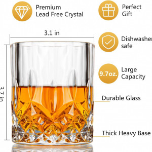 Set de 2 pahare pentru whisky, 2 forme penstru gheata si 2 suporturi Lighten Life, sticla/plastic, transparent/albastru, 286 ml - Img 7