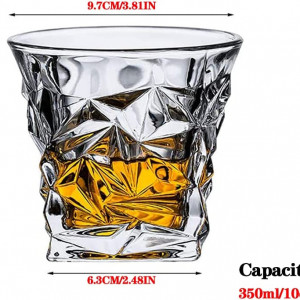 Set de 2 pahare pentru whisky SkySnow, sticla, transparent, 9,7 x 9 X 6,3 cm, 300 ml - Img 5