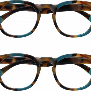 Set de 2 perechi de ochelari de vedere Opulize, maro/turcoaz, marimea +1.00