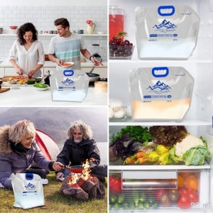 Set de 2 pungi pentru apa Yilako, plastic, transparent, 7,5 L