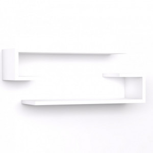 Set de 2 rafturi de perete Eldo, alb, 15 x 60 x 20 cm - Img 1