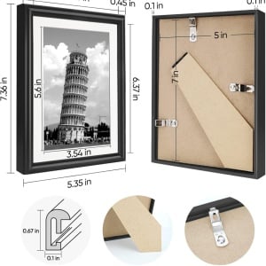 Set de 2 rame foto Nacial, PVC/plastic, negru, 13,5 x 18,6 cm