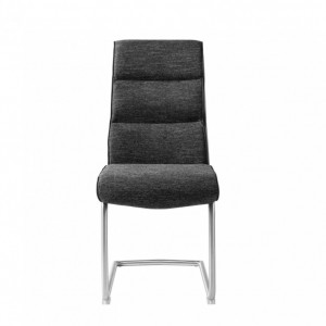 Set de 2 scaune Abenra otel/material textil, negru, 46 x 101 x 64 cm - Img 6