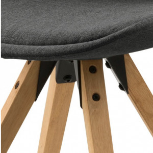 Set de 2 scaune Aledas II cu picioare din lemn masiv, antracit - Img 3