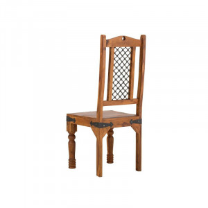 Set de 2 scaune Bewley, lemn masiv, maro, 110 x 45 x 45 cm - Img 7