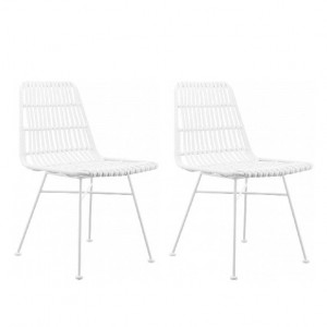 Set de 2 scaune Costa, alb, 47 x 83 x 61 cm - Img 1