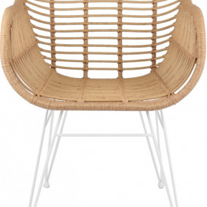 Set de 2 scaune Costa, maro deschis/ alb, 59 x 81 x 58 cm - Img 3