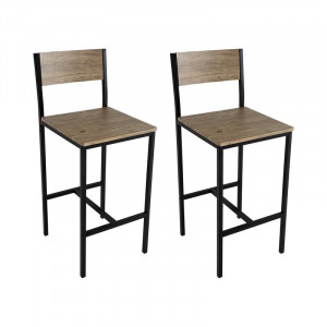 Set de 2 scaune de bar Delevan, H 70 cm - Img 1