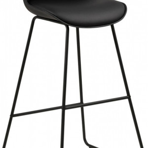 Set de 2 scaune de bar Tina din piele ecologică, negru - Img 2