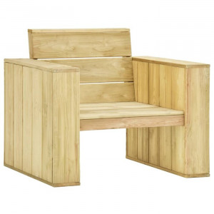 Set de 2 scaune de gradina Jeffers, lemn masiv, 76 x 89 x 76 cm - Img 6