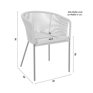 Set de 2 scaune de grădină Victor NEGRU metal/textil - Img 2