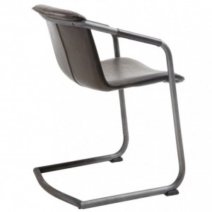 Set de 2 scaune Herne piele sintetica/otel pulverizat, maro, 53 x 77 x 60 cm - Img 3