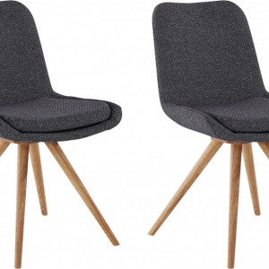 Set de 2 scaune Inosign, gri/maro, 52,5 x 64 x 86,5 cm - Img 1