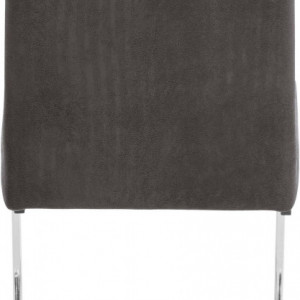 Set de 2 scaune Lale, microfibra/metal, antracit/argintiu, 45x61x95 cm - Img 6