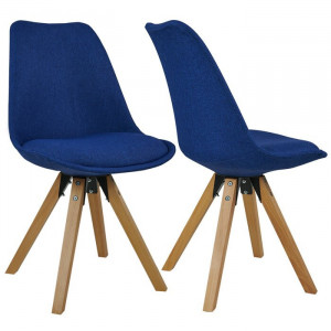Set de 2 scaune Lauri, maro/albastre, 82 x 49 x 51 cm