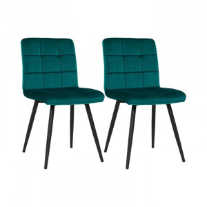 Set de 2 scaune Leann, metal, turcoaz, 84,5 x 44 x 52 cm