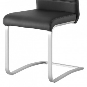 Set de 2 scaune Lezuza din piele sintetica/otel inoxidabil, negru, 42 x 102 x 56 cm - Img 5