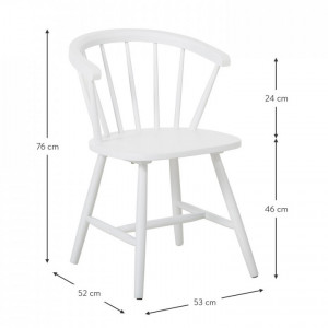 Set de 2 scaune Megan, lemn masiv, alb, 53 x 76 x 52 cm - Img 7
