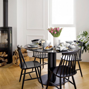 Set de 2 scaune Milas, lemn masiv, negru, 52 x 93 x 45 cm - Img 8