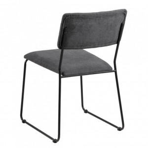 Set de 2 scaune Paulista tesatura/fier, negru, 50 x 80 x 54 cm - Img 2